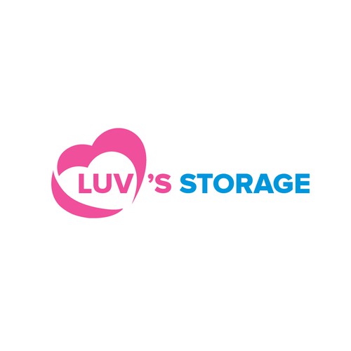 Luv’s Storage - modern logo with bright color Design by mami.studio
