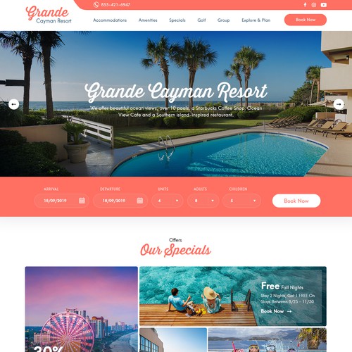 Grande Cayman Resort Wedsite WordPress Design Design by Adventix