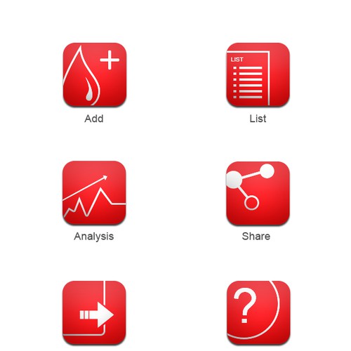 New icons for medical Android App. Design by InnovativeHC