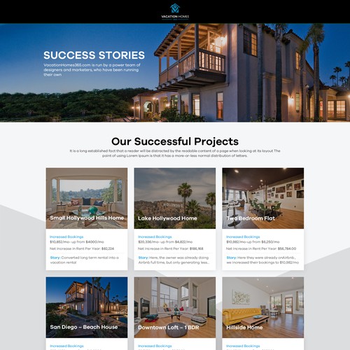 Success Stories page design Design by 99boys