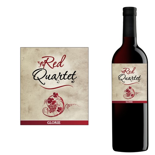 Glorie "Red Quartet" Wine Label Design デザイン by digitalmartin