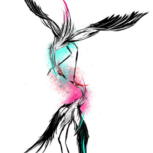 Husband + wife crane tattoo design Design by jonas_bran