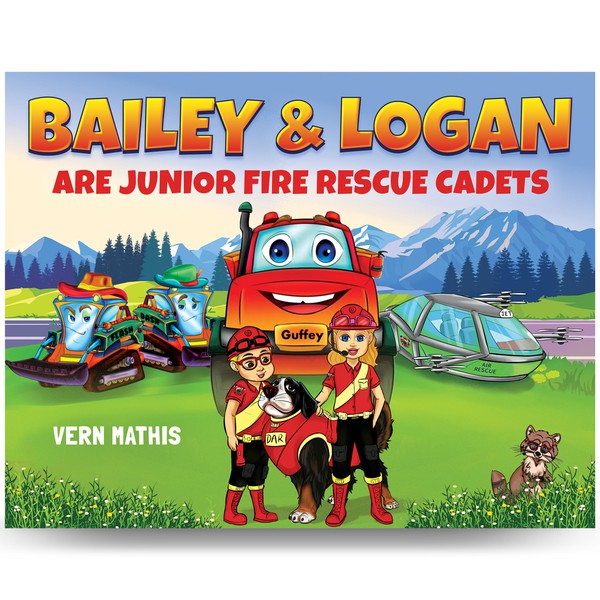 Book cover design for kids - Bailey & Logan are Junior Fire Rescue Cadets 