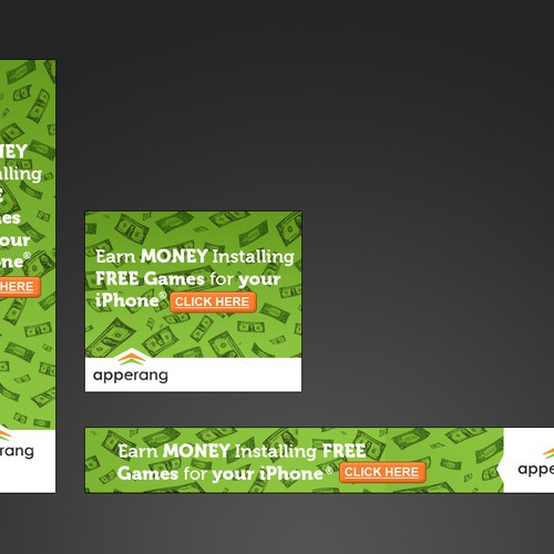 Banner Ads For A New Service That Pays Users To Install Apps Diseño de mCreative