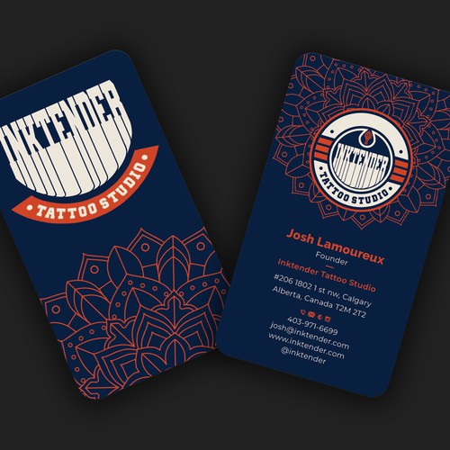 I need a strong business card design for my custom tattoo studio Inktender-ontwerp door Allin1 design