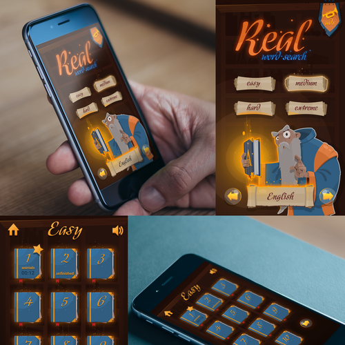 Word Search mobile game - UI Design Design by iGreg
