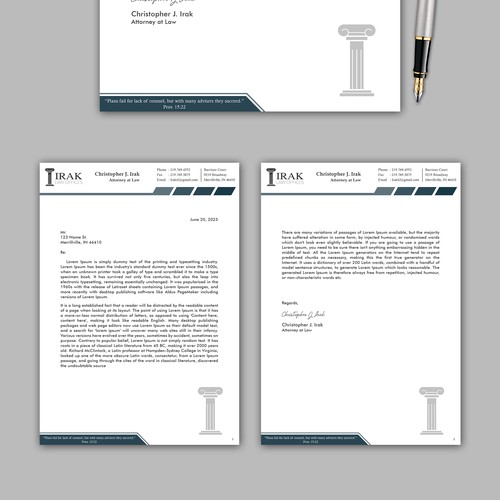 Design a new & improved Legal Letterhead Design by Popped 86