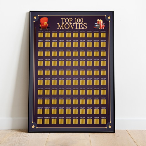 Scratch off Poster - Top 100 Movies Scratch off Poster Design by Daniel Petrof