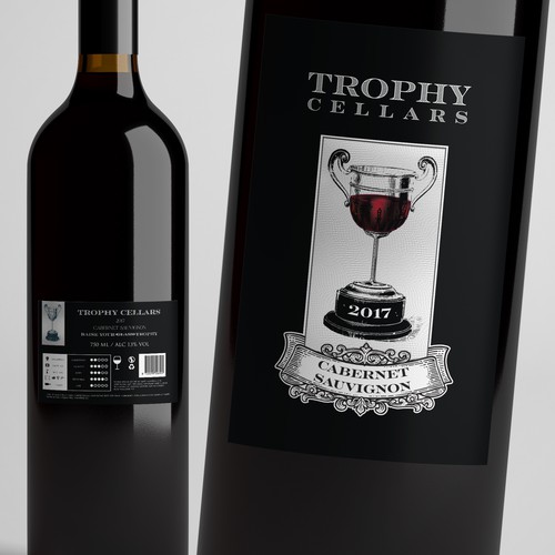 ***Bring the vision to LIFE *** TROPHY Wines - CATCHY MODERN WINE LABEL - have a look at attached guide files! Ontwerp door Windmill Designer™