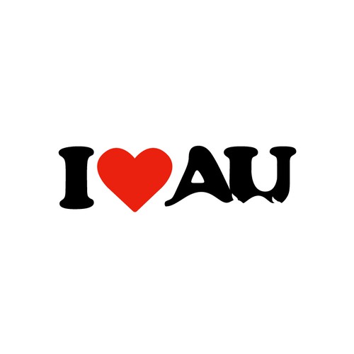 I Love Au Logo to appeal tourists and locals alike Design by playflowstudio