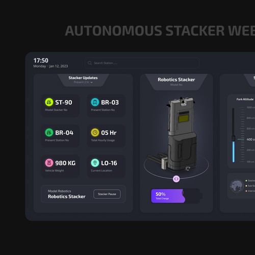 Designs | screen for autonomous stacker | App design contest