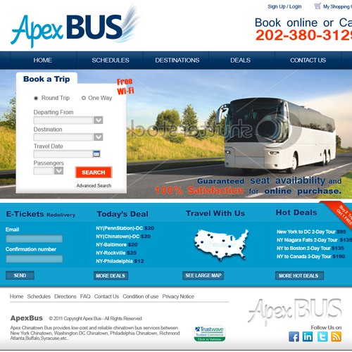 Help Apex Bus Inc with a new website design Réalisé par La goyave rose