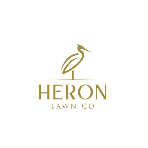 Modern Lawn Care Business with Heron Design by Rocket_Racoon