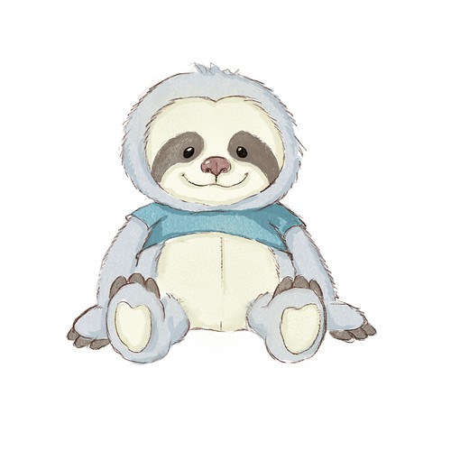 Design a Sloth Stuffed Animal Character for Autistic Children Design by Vesela Toncheva