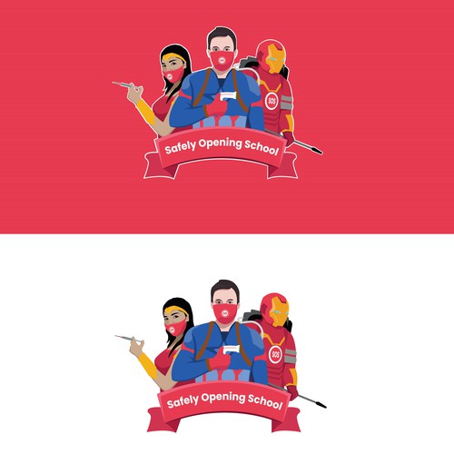 Logo for a group of Super Hero's working to get Kids back to school Design by udaraij