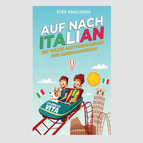 Funny Book Cover Illustration about Italy Design by EsoWorld