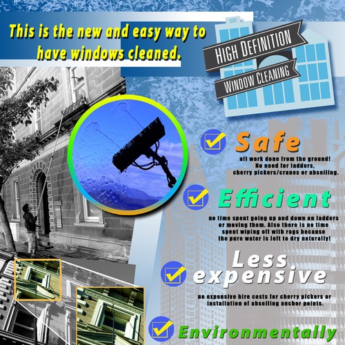 Design di postcard or flyer for High Definition Window Cleaning di kYp