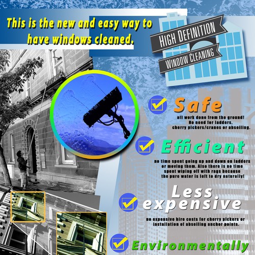 postcard or flyer for High Definition Window Cleaning Diseño de kYp