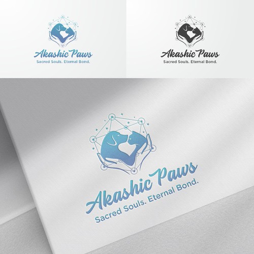 "Akashic Paws Brand Identity: Elegant, High-Frequency Logo & Business Card Design" winning Logo design