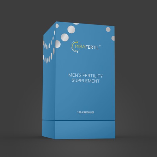 a box for male reproductive supplement improves sperm quality that look professional yet luxurious Design by CK Graphic