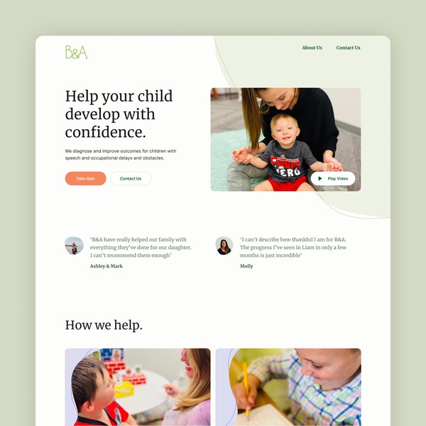 Light, friendly design for children's therapy center