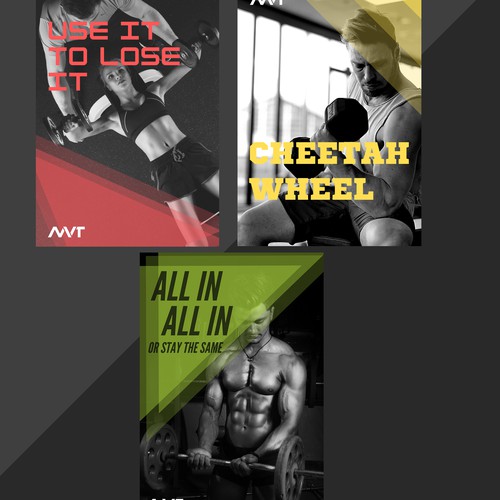 3 Digital Course Posters for a New Fitness App Design by Shadow Designs99