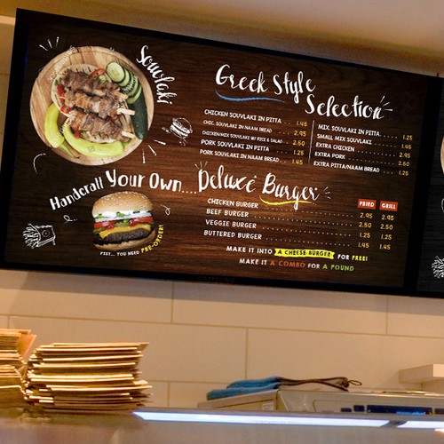 Fish and Chip Shop Menu Design Design by ata.arte