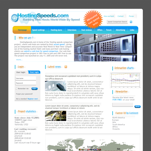 Hosting speeds project needs a web 2.0 design Design by AG81