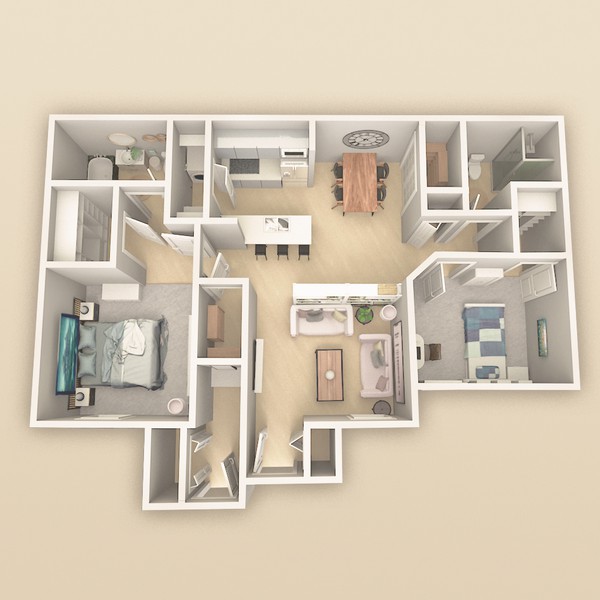 Design by Malim titled "3D map of a real estate apartment"