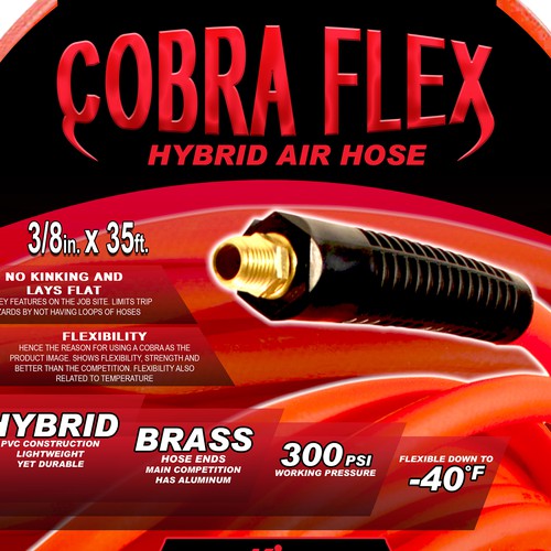 Milton Cobra Flex Air Hose Packaging Design Contest | Product packaging ...