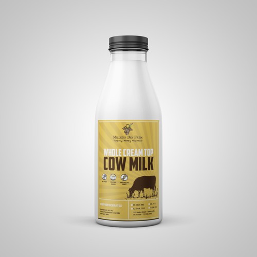 Design a cream top milk label for our kid-friendly brand! Design by Pice Wilf