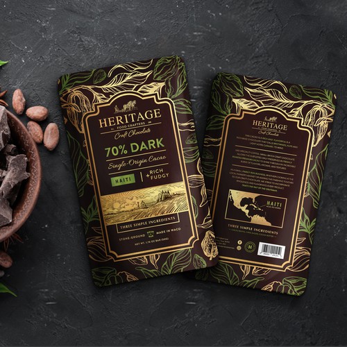 High-End Craft Chocolate Packaging that Creates a Sense of Heritage and Community Diseño de maxgraphic