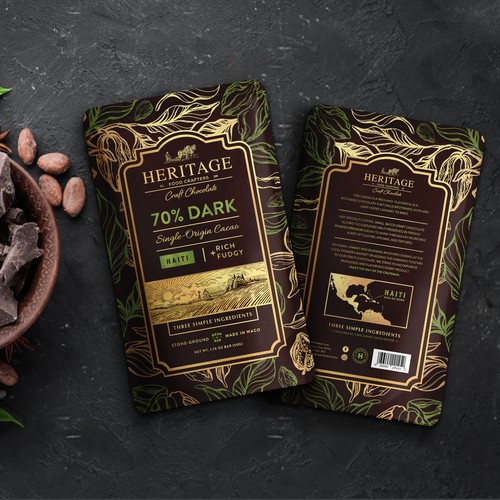 High-End Craft Chocolate Packaging that Creates a Sense of Heritage and Community Design by maxgraphic