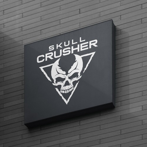 Need a logo thats aggressive, edgy, mean, dark, bad ass, rough, tough,  that screams skull crusher!! Design by Vespertilio™