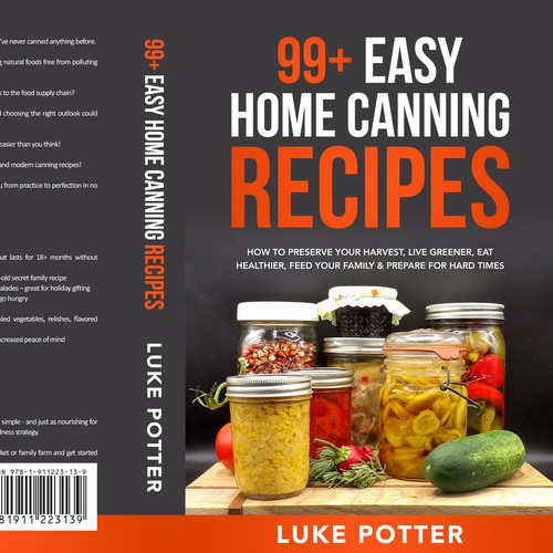 Vintage, bold, home canning cookbook cover appealing to gardeners, homesteaders, and DIY Design by ryanurz