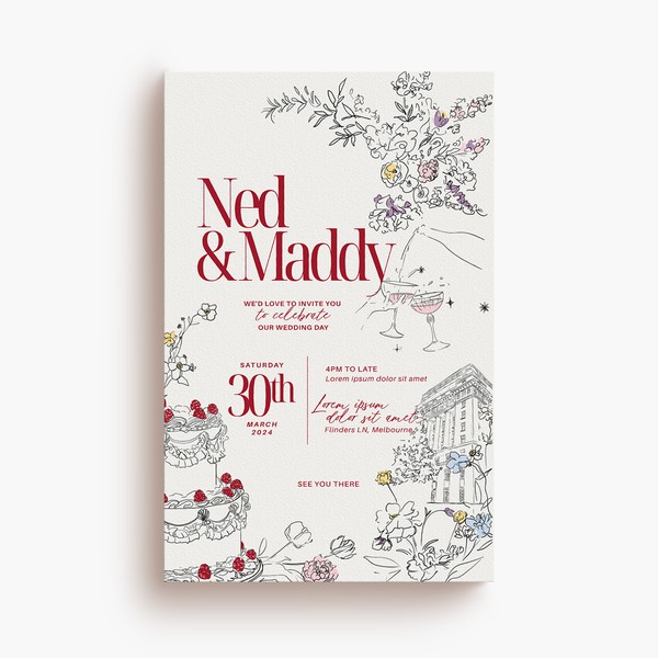 Design realizzato da tetiana.syvokin intitolato "Hand-drawn wedding invitation design"