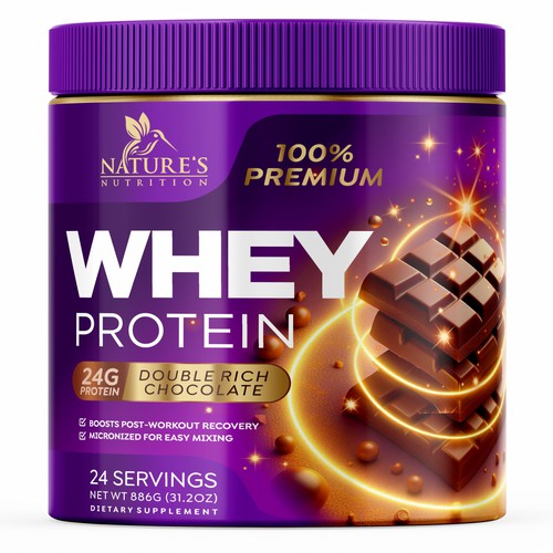 Tasty Whey Protein Chocolate Design Needed for Nature's Nutrition Design réalisé par GenScythe