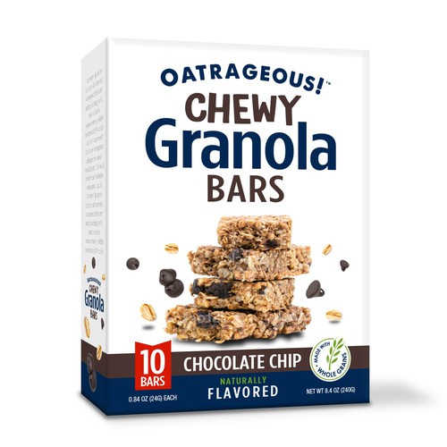 DESIGN EYE-CATCHING PACKAGING FOR CHOCOLATE CHIP CHEWY GRANOLA BARS! Design by Unik ART