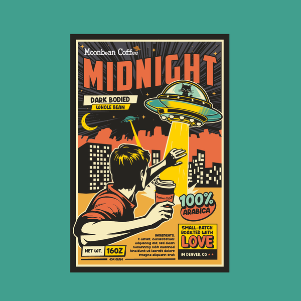 Moonbean Coffee label design