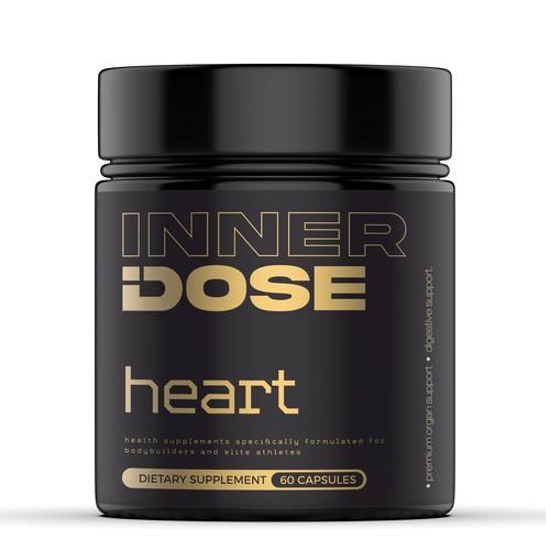 Minimal supplement bottle label design for male elite athletes Design by Imee008