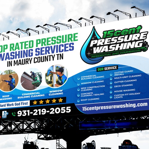 Modern Pressure Washing Billboard Design by Sketch Media™