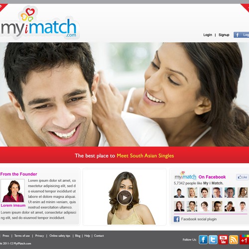 Website design for New Dating Site - MyiMatch.com Design by N-Company