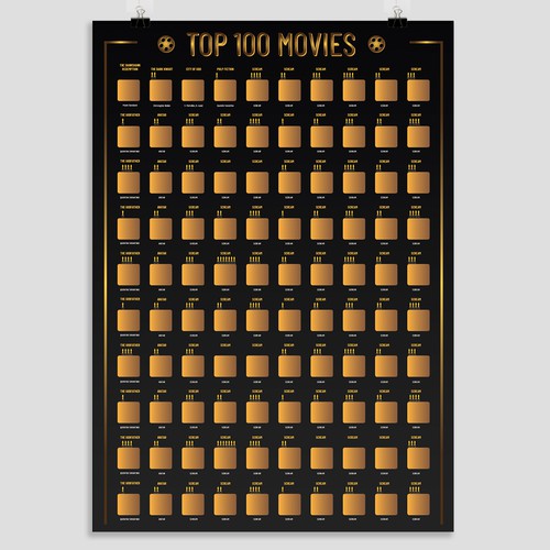 Scratch off Poster - Top 100 Movies Scratch off Poster Design by Andreart Q