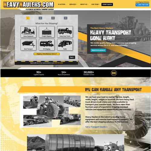 Strong Homepage Design Needed For Tough Heavy Haul Website Design by scitex