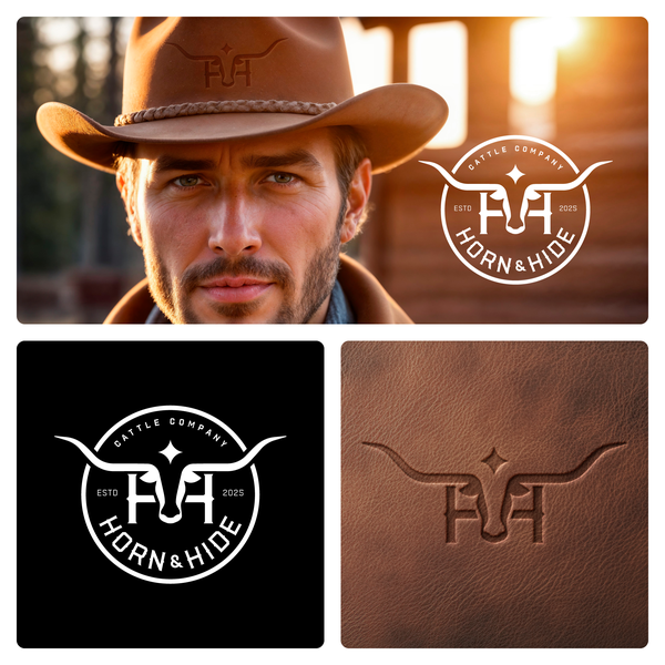 Design by A2 DESIGN® titled "Horn & Hide - Cattle Company"