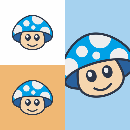 Youthful mushroom logo with eyes and a smile Design by chandra.k