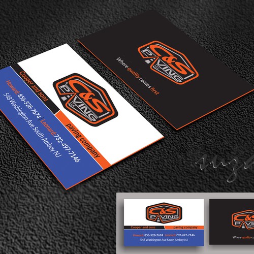 Design We are an asphalt paving company  card with character, style, stands out from everyone nothing bland no white ,add stuff di SUJAN SARDER