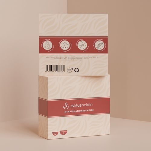 Create a premium, friendly and minimalistic packaging design for the female target group only. Design by Tamara.D