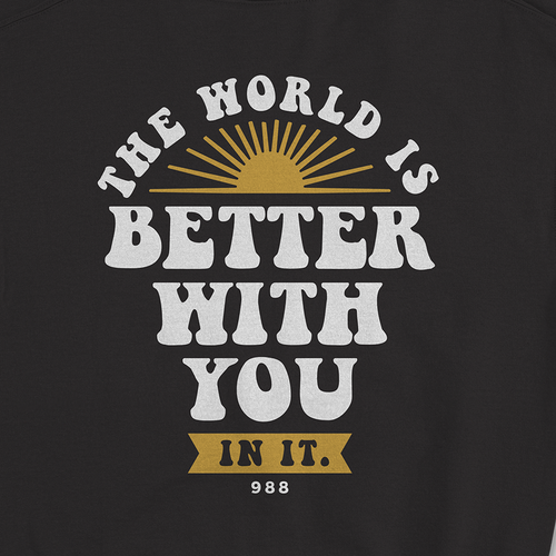 'The World Is Better With You In It' typographic illustration for sweatshirt Design by iamyuan