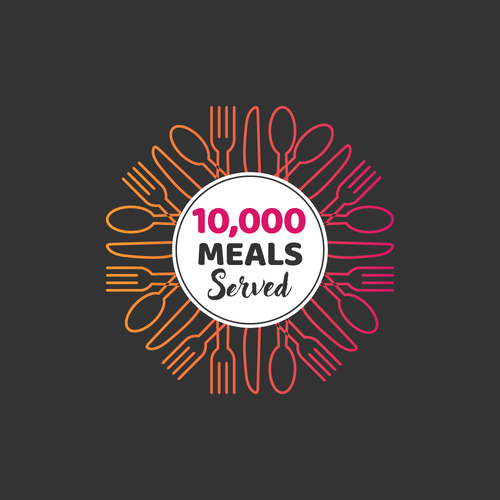 100,000th Meal Served Design by M. Fontaine